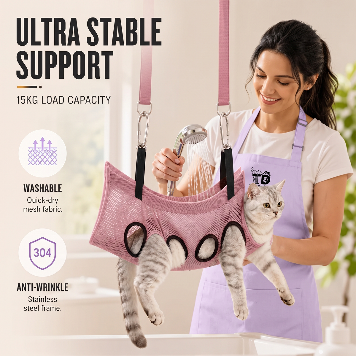 TailDelight 2-in-1 Foldable Multi-Functional Home Pet Spa Table